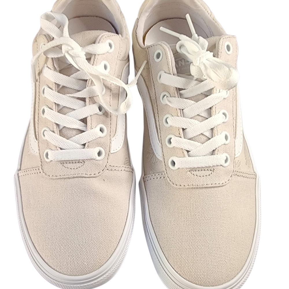 Vans Beige Canvas Low-Top Sneakers